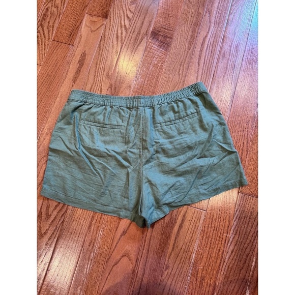 J.Crew Olive Green Drawstring Waist Elastic Patch Pockets Shorts Large - Picture 4 of 4